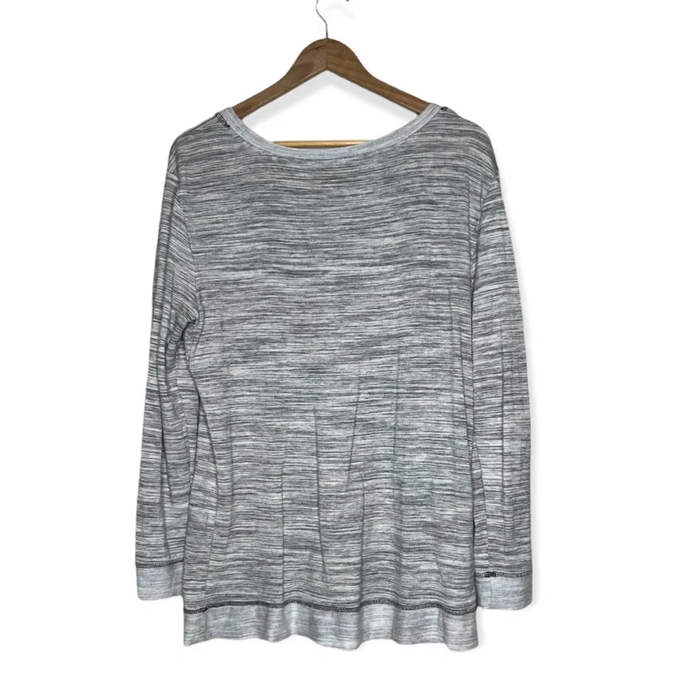 Felina Space Dye Long Sleeve Lounge Top Stretch Casual Gray Size x-large - Picture 3 of 4